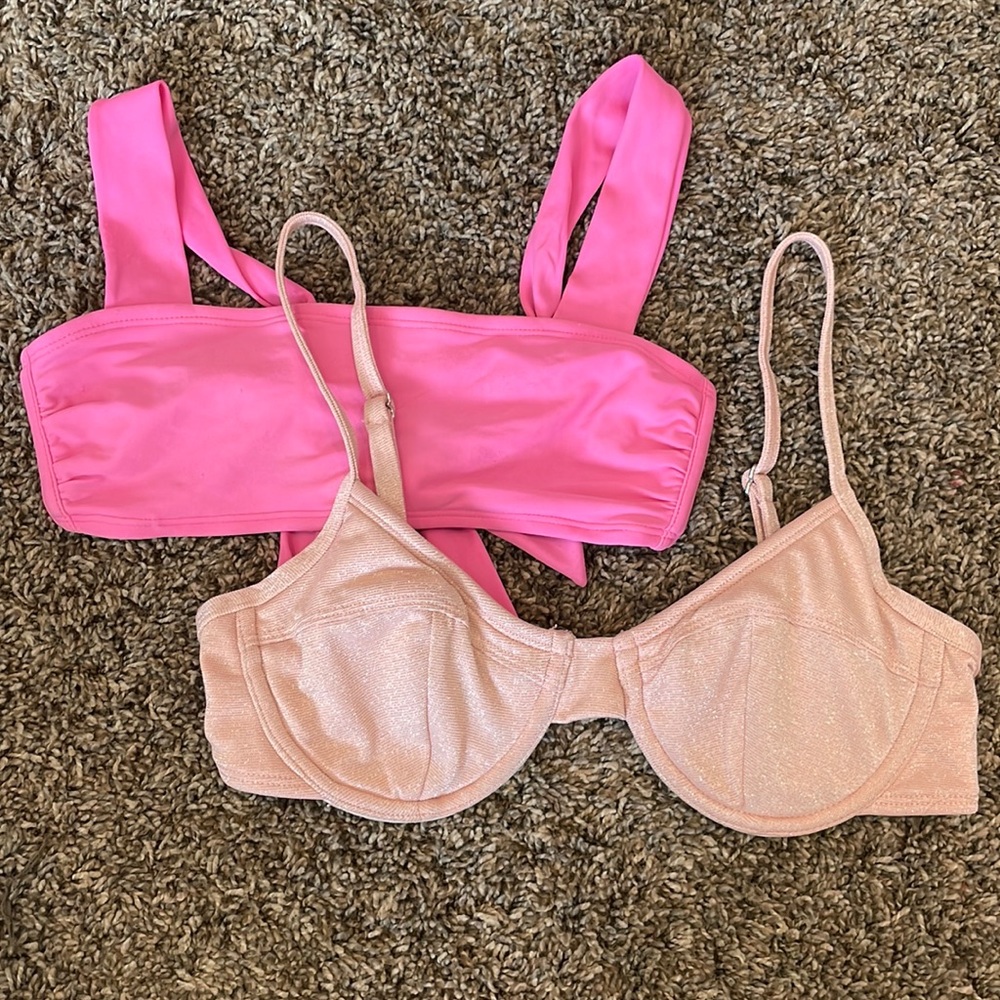 pink target bikinis
